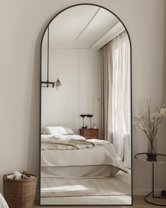 LadyNow Full Length Mirror, 71"x28" Arched Floor Mirror Freestanding,
