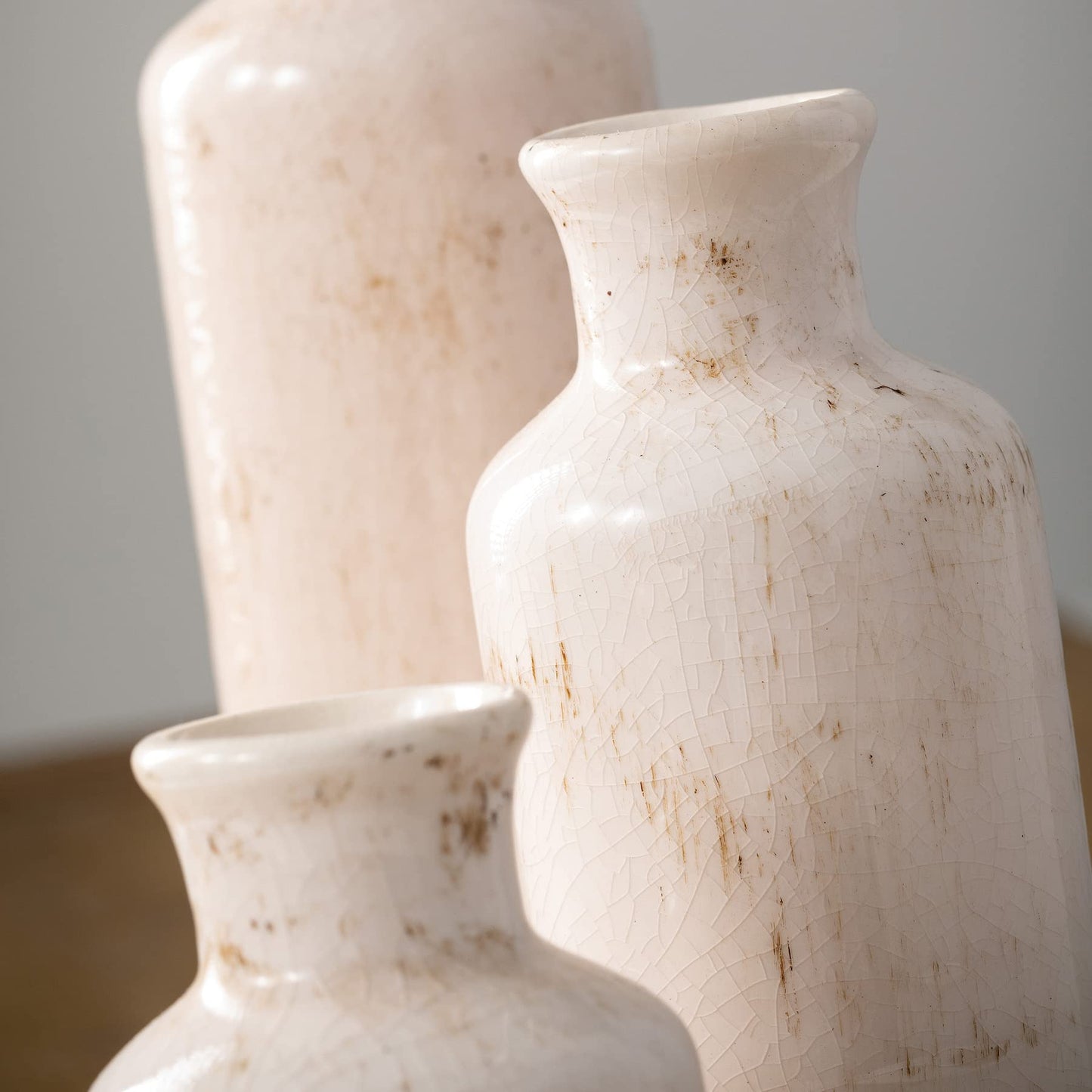Sullivans White Ceramic Vase Set,