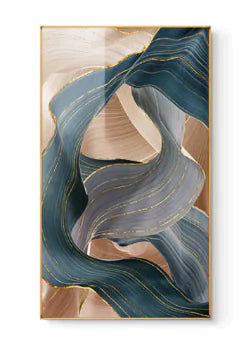 Nordic Modern Abstract Gold Ribbon  Art