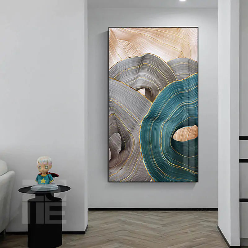 Nordic Modern Abstract Gold Ribbon  Art